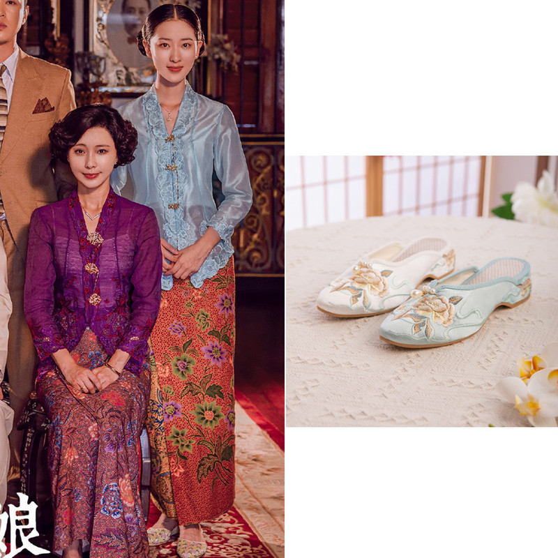 Shoes Similar to Those Worn by Xiao Niang Nuo Yu, Beijing Cloth Shoes, Low-Heeled, Soft-Soled, Satin, Retro Cheongsam Shoes, Ethnic Style Embroidered Shoes