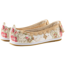 More than 13 cardamom cat bells] Guofeng embroidery cute versatile bow shoes