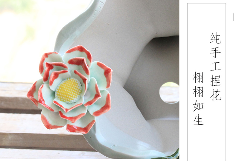 Chinese ceramic flowerpot more meat desktop type ceramic POTS creative three - dimensional green plant lotus leaf hand, flower POTS