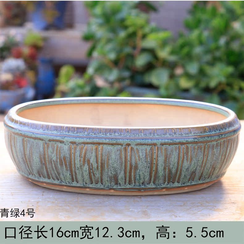 Household fleshy flower pot is oversized caliber platter meat meat the plants potted ceramics through pockets tao special offer a clearance