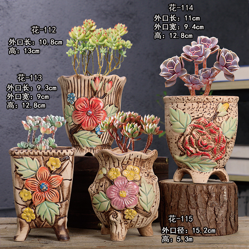 The Fleshy flower pot large old running the special offer a clearance of creative move of large diameter coarse pottery breathable ceramic flesh POTS of the plants