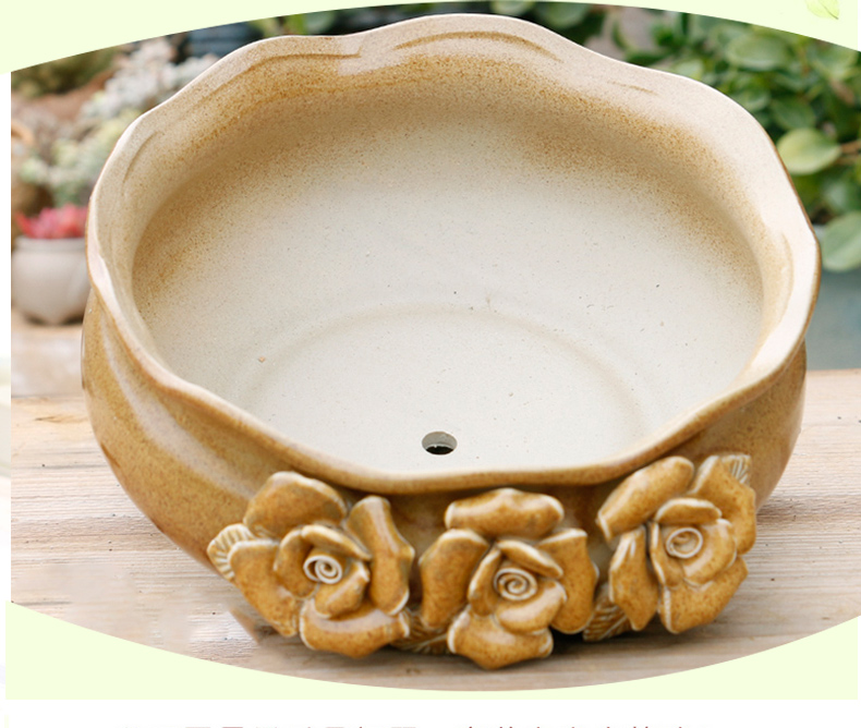 Creative fleshy flower POTS, large diameter platter is ceramic contracted character large extra large clearance meat potted the plants