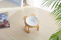 Симпатичный бамбуковый деревян Pure White+Single Mowl Set Set