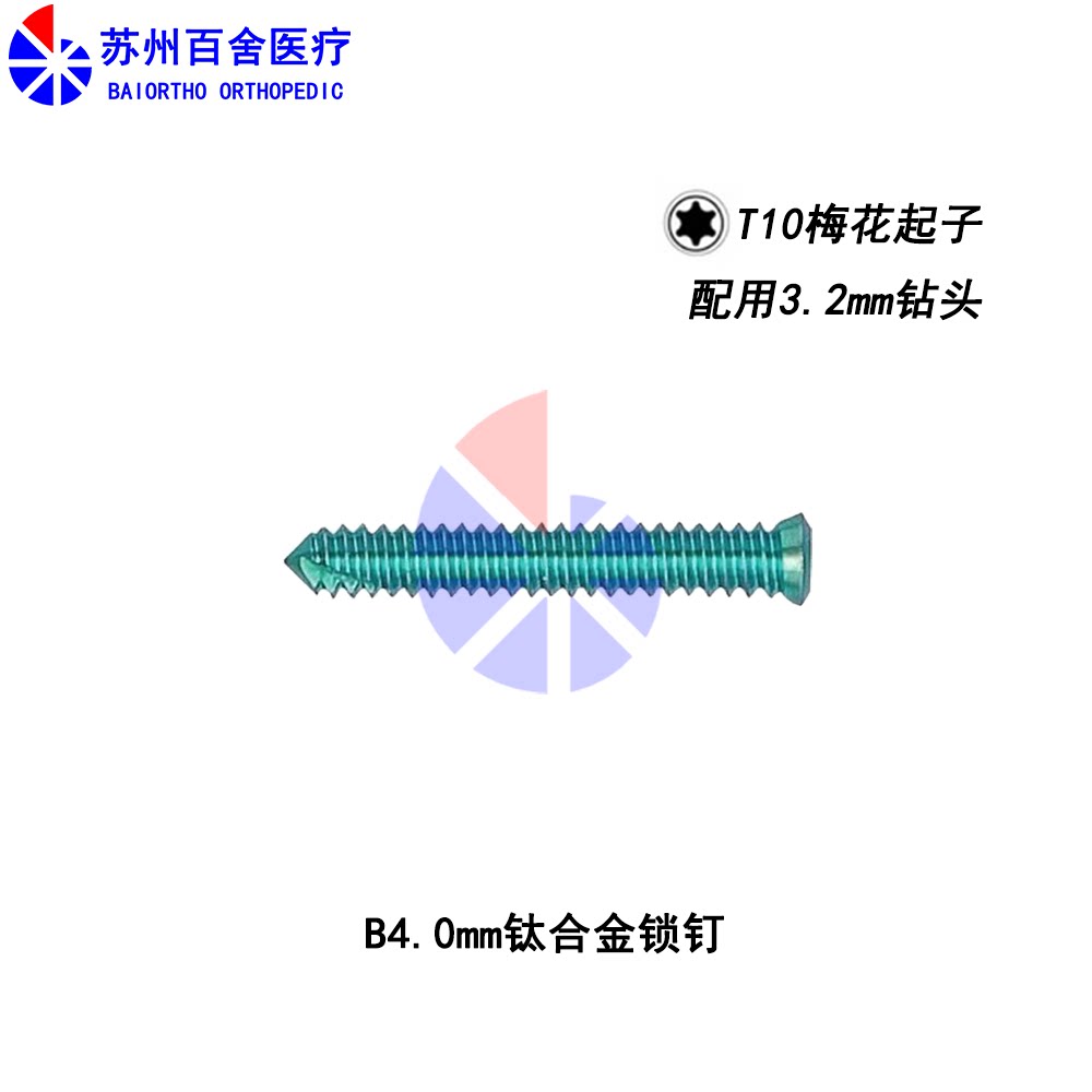 百舍医疗 动物用ALPS大号 B4.0钛合金自攻锁钉 T10梅花锁钉