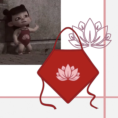 Неза тот же стиль дьявола ребенка, приходящего в мировой фильм, окружающий живот для животных кошачьей живот дома весна, детская одежда