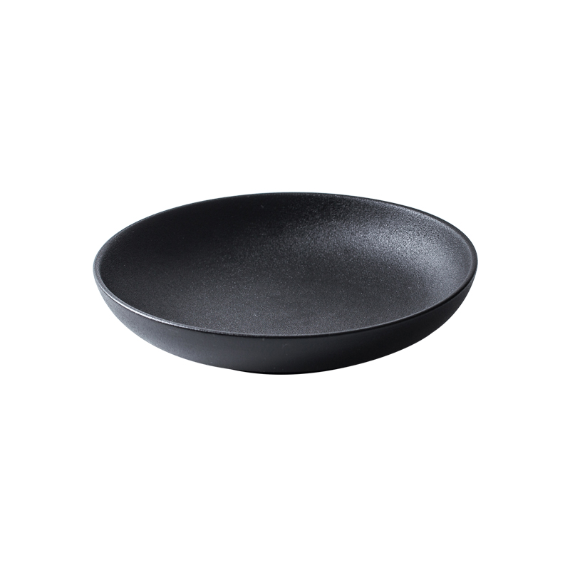 Creative ceramic grind arenaceous black western - style food dish move plate of fruit salad dish household pasta dish deep dish customization