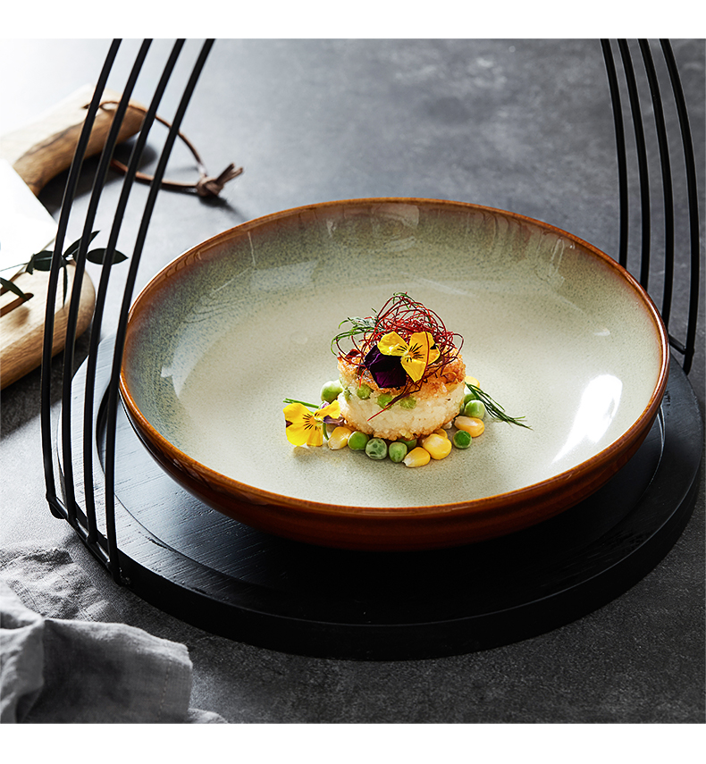 Japanese ceramics new creative artistic conception hotel restaurant hotel club convergence cold dish organic characteristics tableware