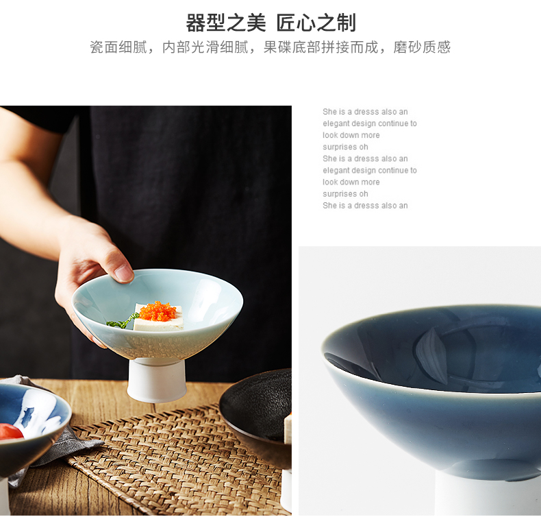 Chinese tea zen tea tray household modern Japanese ceramics high of snack dishes snacks all the dishes