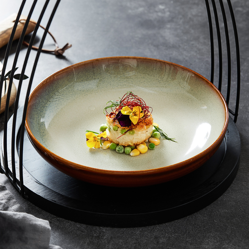 Japanese ceramics new creative artistic conception hotel restaurant hotel club convergence cold dish organic characteristics tableware