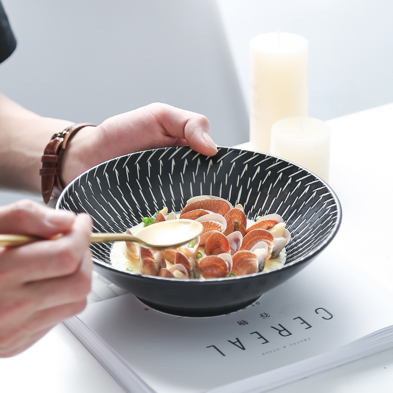 Japanese ceramics of fruit vegetable salad bowl household deep rainbow such use creative artistic conception food cold dish hotel restaurant tableware