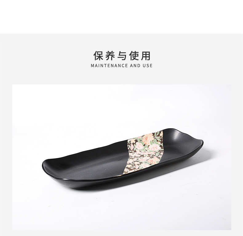 Japanese ceramic rectangle super - sized fish dish creative move steamed fish hotel restaurant tableware in the food tray