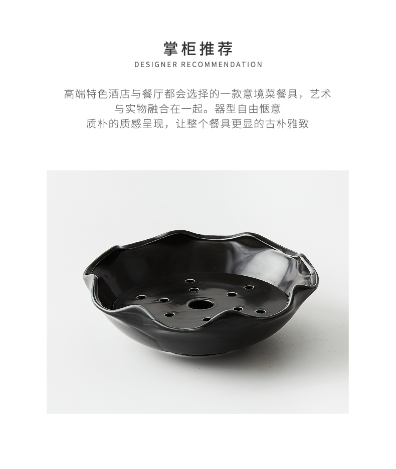 The Spray dry ice creative move ceramic tableware of dry ice hotel restaurant cuisine molecular artistic conception plate