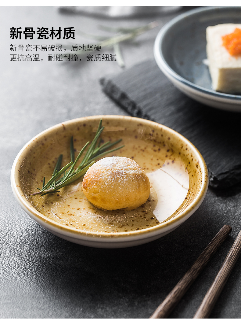 Variable Japanese ceramic small taste dish home hot pot ltd. soy sauce vinegar dip plate disc ceramic tableware