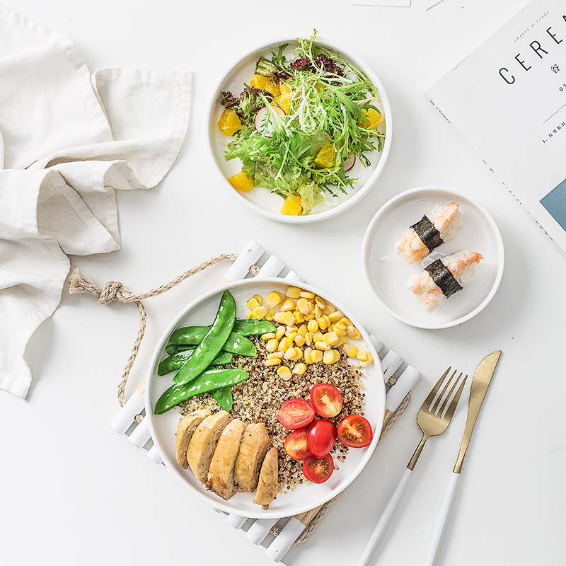 Nordic 0 home deep the pure white ceramic round expressions using of cake all the disc tray is western food plate tableware