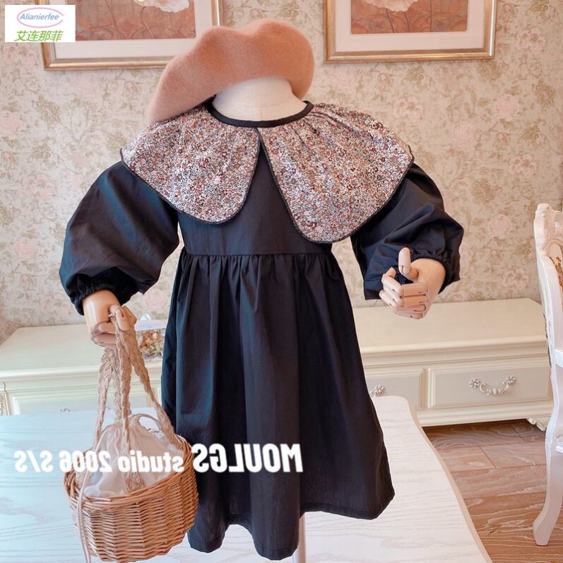 Girls Autumn Dresses 2022 New Korean Children's Autumn Style Doll Collar Princess Dress Girls Long Sleeve Dress