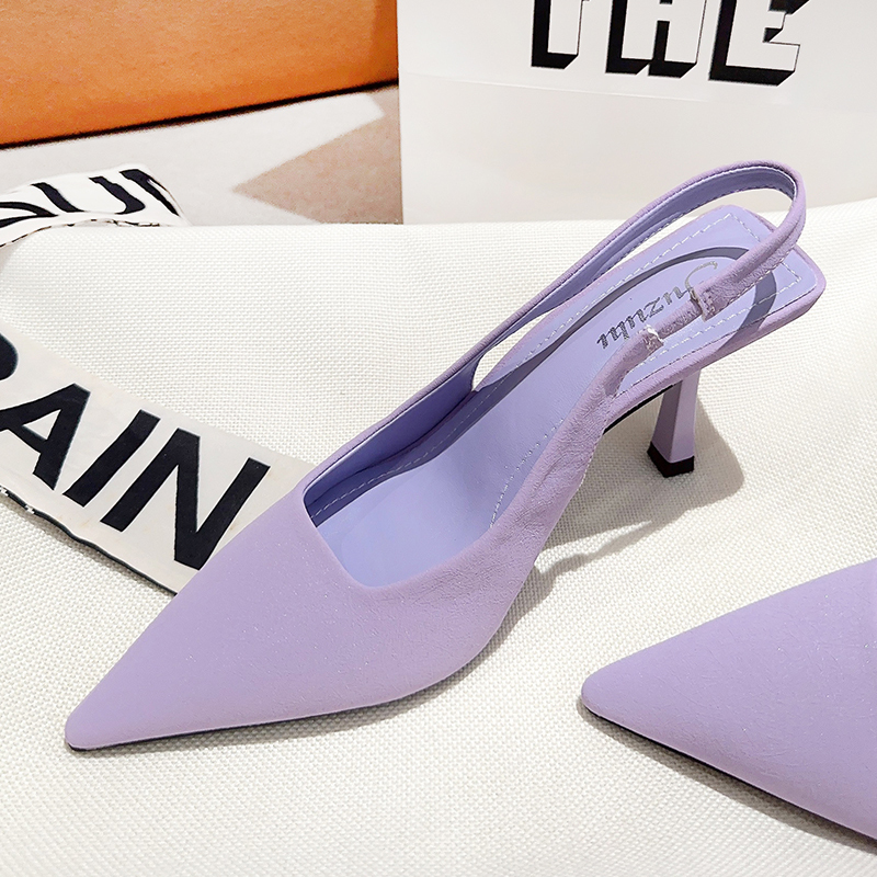Beautiful Purple Summer High Heels for Women, Stiletto Heels, 2026 New Style, Comfortable, Elegant, Fashionable, Internet Celebrity Dopamine Sandals