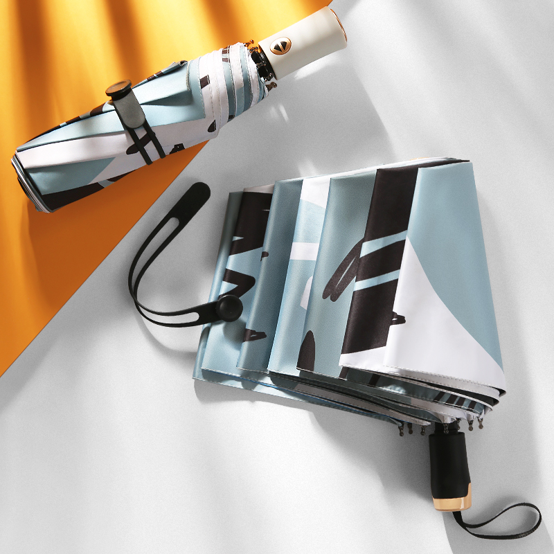 Fassano Umbrella Men's Fully Automatic Sun Umbrella Female Sun Protection Anti-Ultraviolet Folding Black Rubber Double Man Umbrella Sunny and Dual-use-Taobao