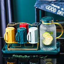 Ceramic cups light luxury water sets teacups tea sets Nordic cups a set of household living room family water cups