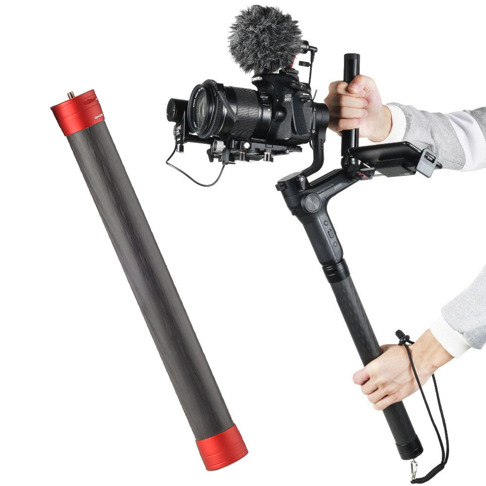 Carbon fiber extension rod is suitable for Dajiang magic claw Feiyu V2 Zhiyun G5 SPG three-axis stabilizer selfie rod