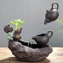 Lucky Fountain Hanging Pot Flowing Water Ornament Feng Shui Office Desktop TV Cabinet Living Room Home Decoration Gift