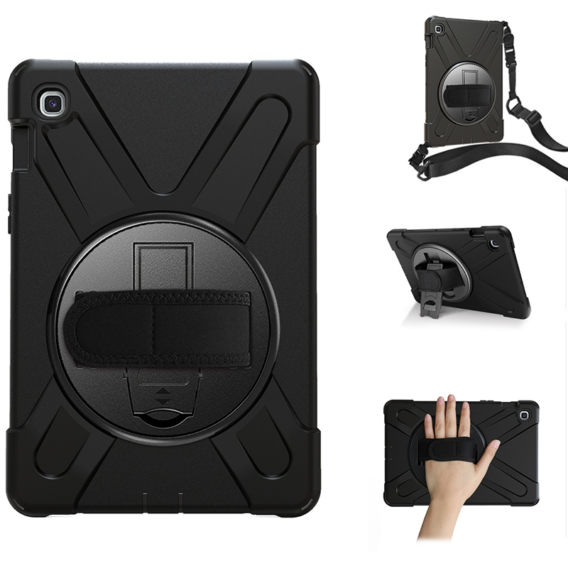 Suitable for Samsung Galaxy Tab S5E Protective Case, Anti-Drop, 10.5inch T727A Tablet Computer, Sm-T720 Full-Edge Soft Shell Silicone T725C Rotating Stand, Handheld Holder, Shoulder Strap