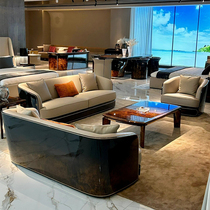 (Bentley solid wood sofa) Italian light luxury Bentley leather furniture source of high-end customization for luxury villas