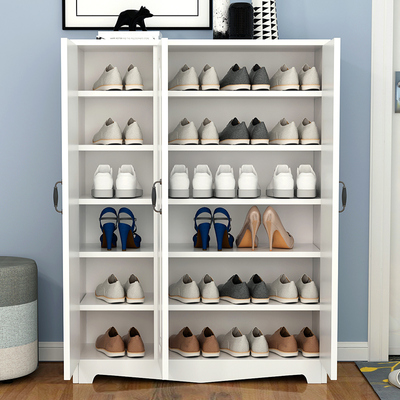 Nordic shoe cabinet Simple modern foyer cabinet Wooden multi-layer storage cabinet Assembly balcony cabinet Household large-capacity shoe cabinet