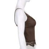 Гот эстетический кружевный лоскутный танк ops для женщин сексуально V-образное