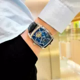 Tonneau Moon Phase Automatic Watch for Men Luxury Brand Tour