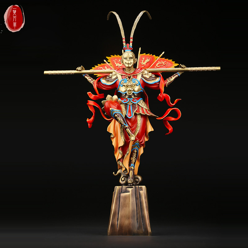 LO GULEYA fight over the Buddha triumphant pure copper Dasheng ornaments Sun Wukong office book desktop craft gifts