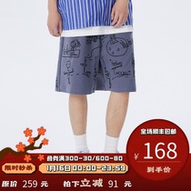 PSO Brand hand-painted graffiti printing short guard pants mens Tide Brand 2021 new summer wear casual five-point pants