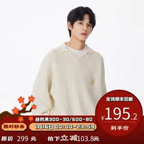 PSO Brand embroidery LOGO waffle long sleeve knitwear men V neck sweater couple base shirt