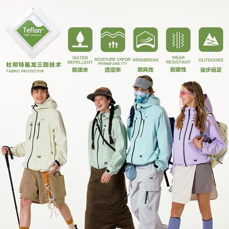 Pso Brand Men's and Women's Outdoor Jacket with Three-In-One Liner, Short Windproof and Waterproof Jacket