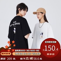 PSO Brand ducklings model fun printed cotton short-sleeved T-shirt mens lovers summer clothes Tide Brand T-shirt