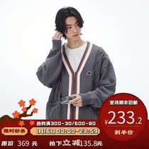 PSO Brand Contrast V-neck knitwear zipper cardigan sweater jacket for men and women autumn and winter lovers