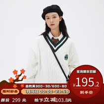 PSO Brand college style Contrast color v-neck sweater mens Tide Brand hemp pattern sweater couples dress bottom sweater