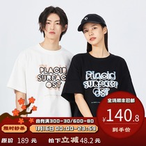 PSO Brand full name LOGO foam overlay printed T-shirt men and women loose Tide Brand trend short sleeve couples