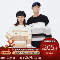 PSO Brand color-matching striped sweater mens autumn and winter base shirt 2021 new couple knit shirt top