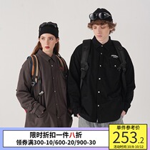PSO Brand Japanese retro tide card plus velvet coach jacket men loose autumn winter thick shirt couple jacket