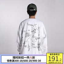 PSO Brand2020 new national tide graffiti clothes men plus velvet loose round collar tide brand autumn and winter couples