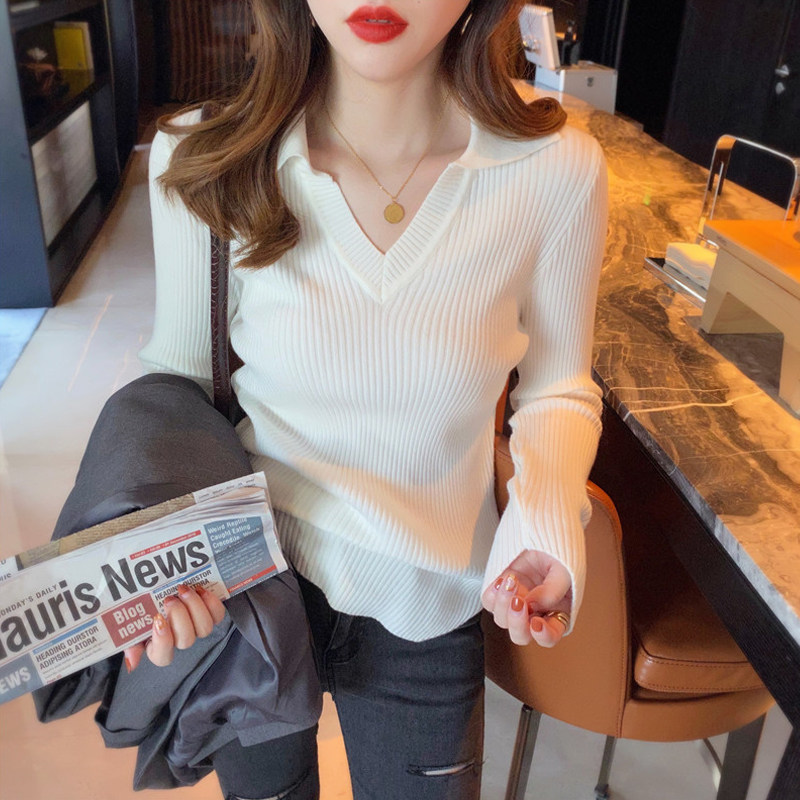 V-collar knitting dress summer retro-shaped design sensation of the wearing of the knitting sweater