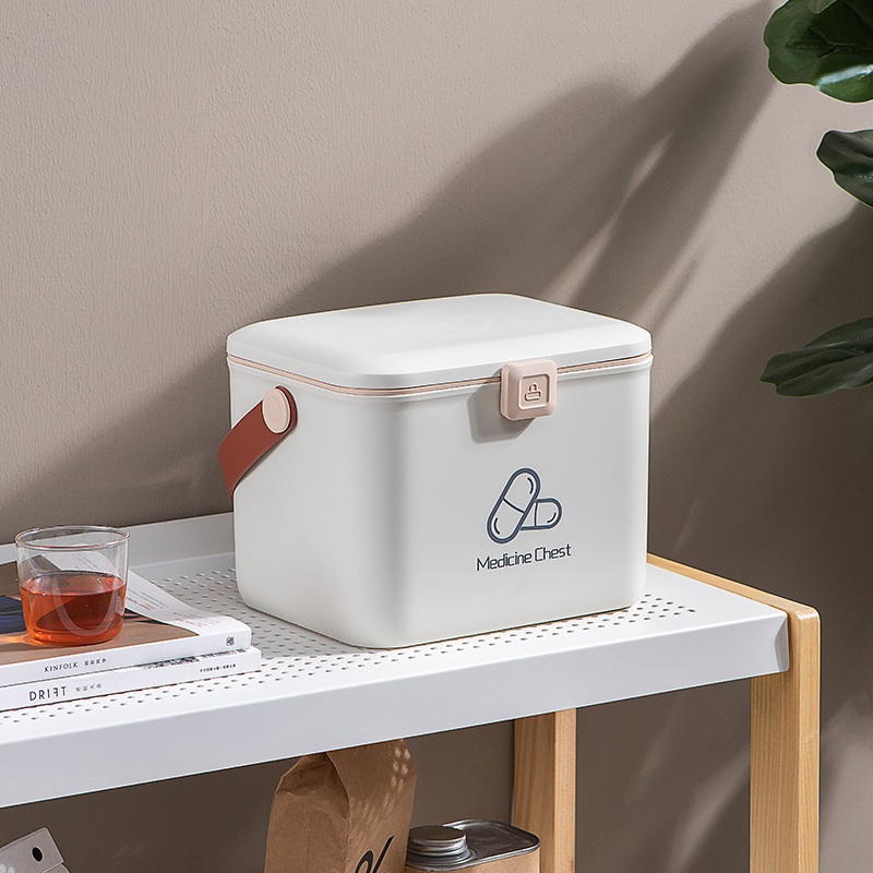 Home Medicine Box Portable Large Capacity Kindergarten Health Care Room Multilayer Medicine Case Emergency Cute Baby Out of Emergency Care