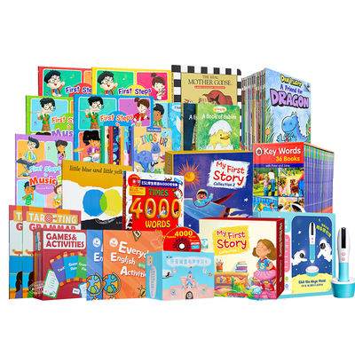"Little Reading List, Point-Read Pen, Point-read Book Collection, Preschool and low-age children's Enlightenment Cardboard Book Hello World Key Words Keyword Acorn, Learning Oak Seed Picture Book, Primary School Pinyin English Practice Teaching Aid.