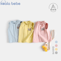  Koala nose nose baby spring and autumn vest pure cotton men and women baby rabbit ears toddler vest warm waistcoat