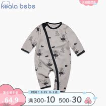 Koala nose nose baby autumn net red one-piece men and women baby autumn cute round neck pure cotton romper climbing suit