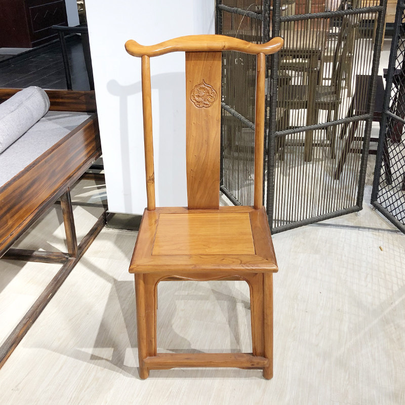 Hotel official hat chair dining chair restaurant restaurant home modern Chinese solid wood dining chair