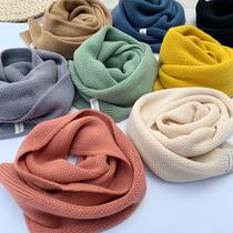 2019 autumn and winter solid color scarf scarf scarf children Joker warm Korean version of new knitted wool men and women long