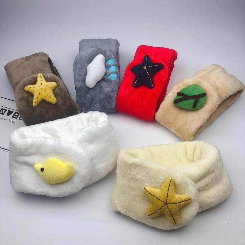 Newborn thickening and velvet 0-1-2 years old warm children baby scarf 3 autumn and winter 6 baby scarf December tide