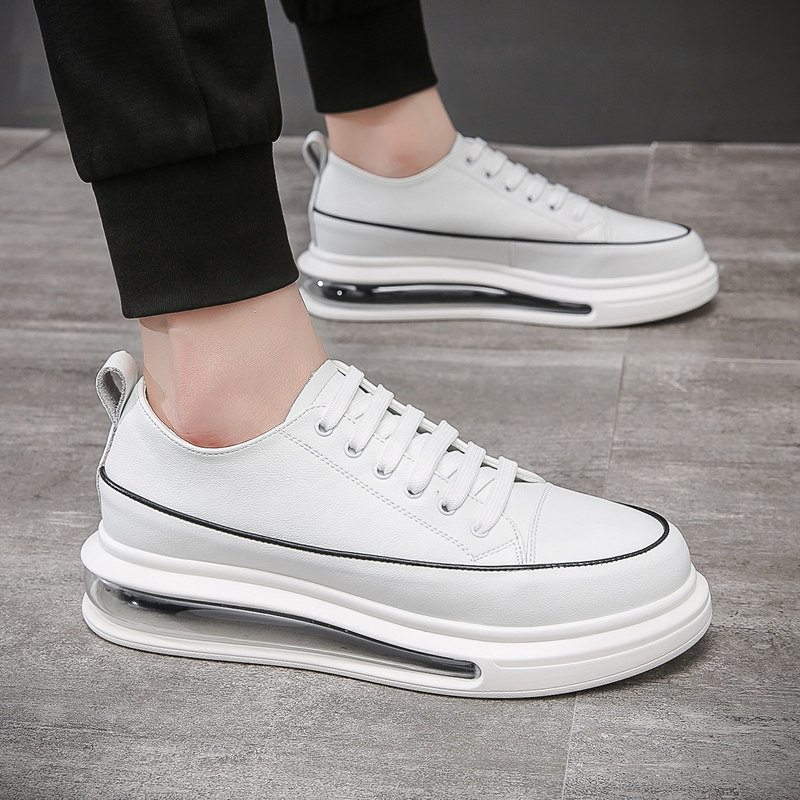 2022 new Hong Kong style small white shoes men's air cushion heightened summer thick-soled platform shoes tide shoes casual white sneakers