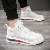 2022 New thick sole cushion small white shoes of male high - gang tide shoes breathable mesh sports leisure elevated plate shoes